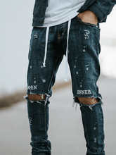 Load image into Gallery viewer, Born Sinner Distressed Denim - Dark Stone