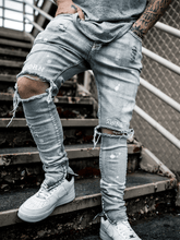 Load image into Gallery viewer, Born Sinner Distressed Denim - Light Stone